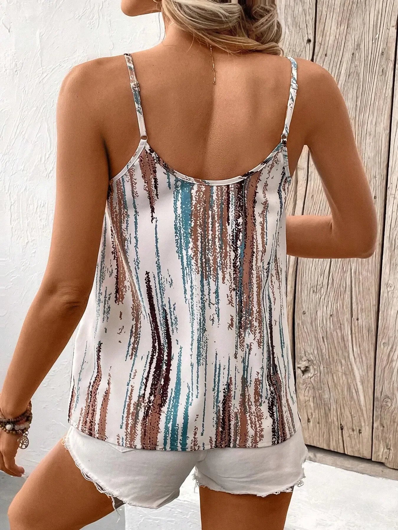 Striped Scoop Neck Cami Top Everyday Wear - Southern Shores Clothing