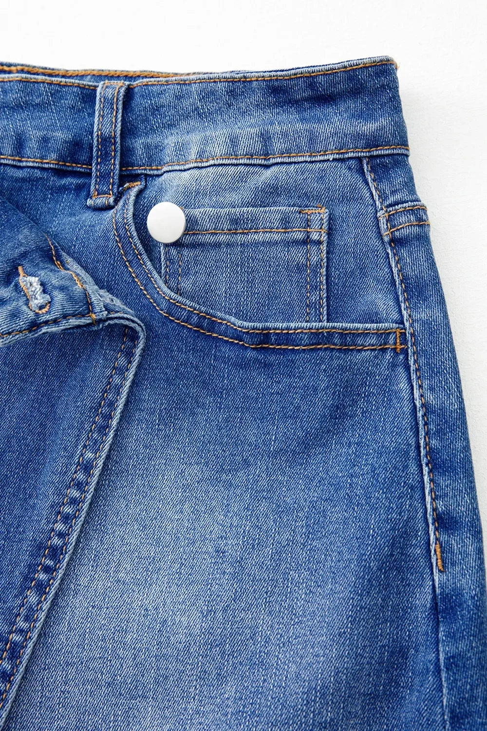 Wrapped Crossed Waist Denim Mini Skirt Casual Wear - Southern Shores Clothing