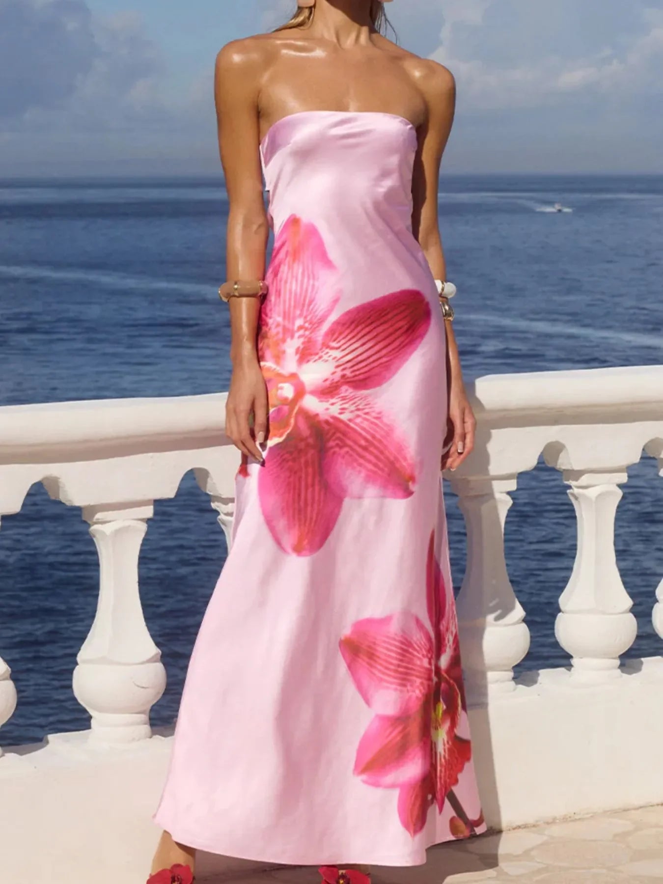 Printed Tube Maxi Magnolia Dress Sundress - Southern Shores Clothing