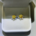 2 Carat Moissanite Sterling Silver Halo Stud Earrings - Southern Shores Clothing