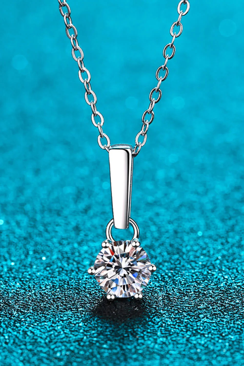 Minimalist 1 Carat Moissanite Sterling Silver Necklace - Southern Shores Clothing