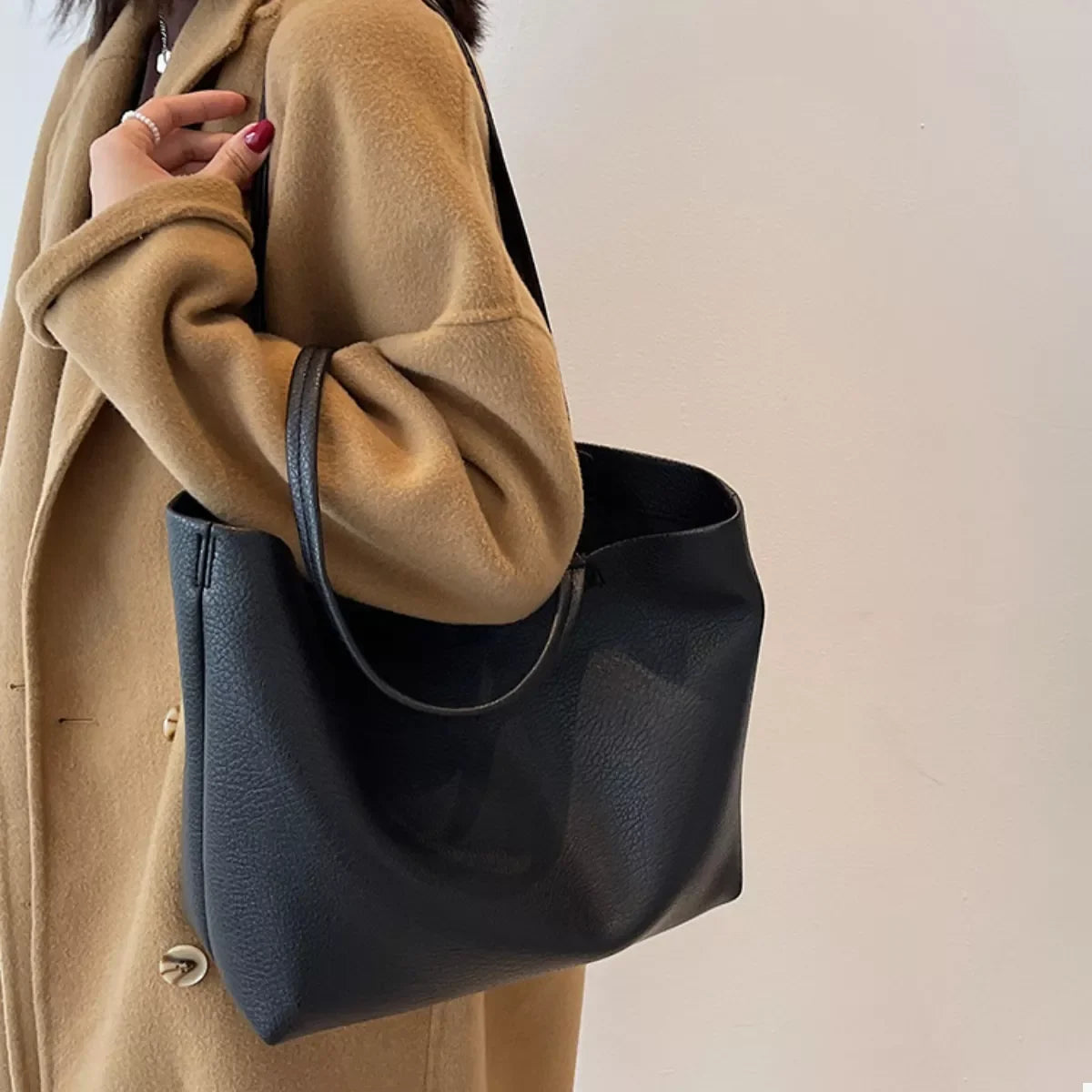 Synthetic Leather Tote Bag Classic Travel Tote - Southern Shores Clothing