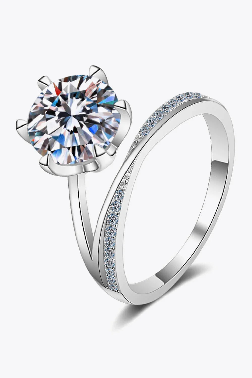 3 Carat Moissanite Minimalist Six-Prong Solitaire Ring - Southern Shores Clothing