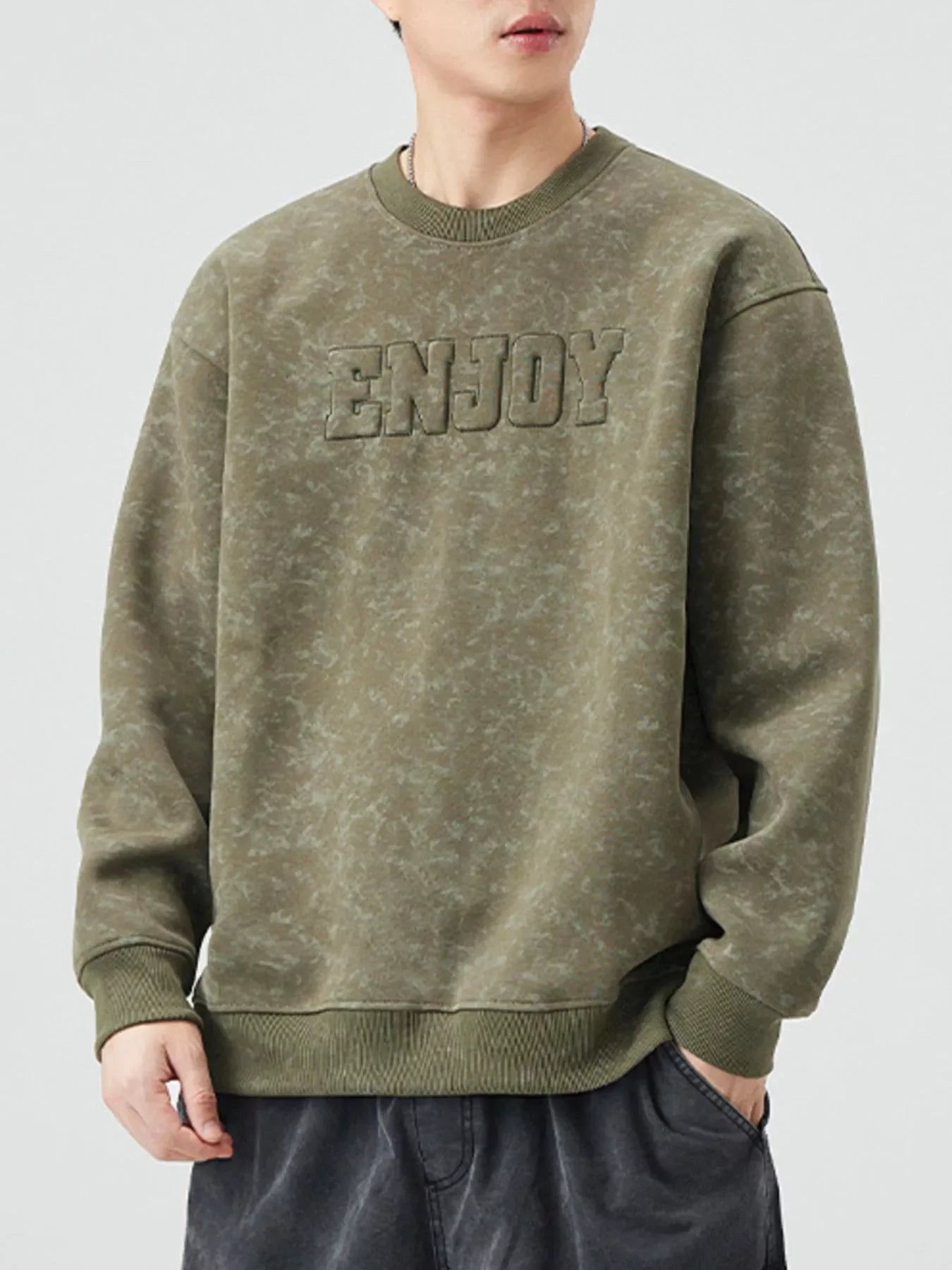 Plus Size Round Neck Long Sleeve Sweatshirt - Southern Shores Clothing