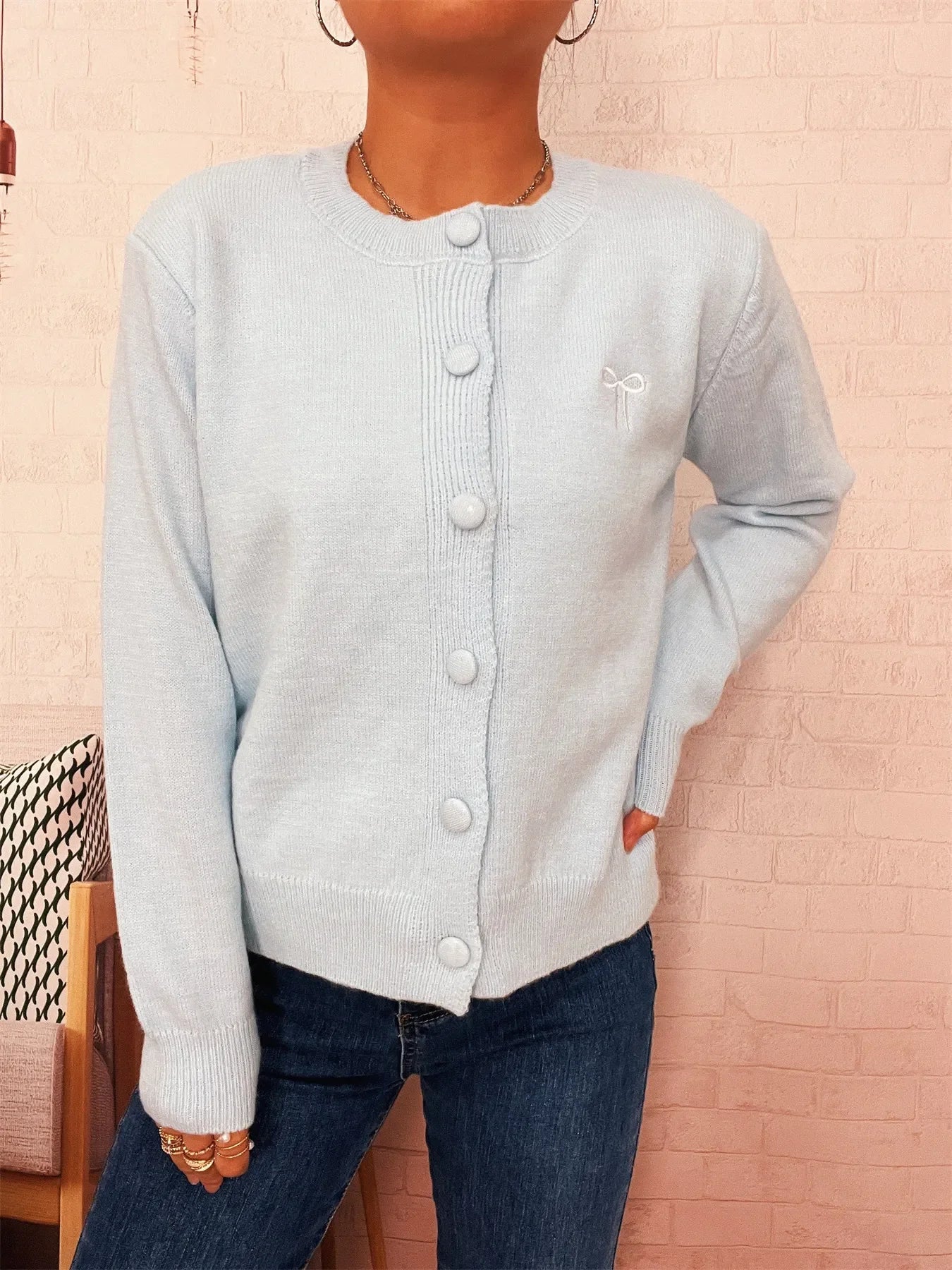 Button Up Long Sleeve Cardigan Slightly Stretchy - Southern Shores Clothing