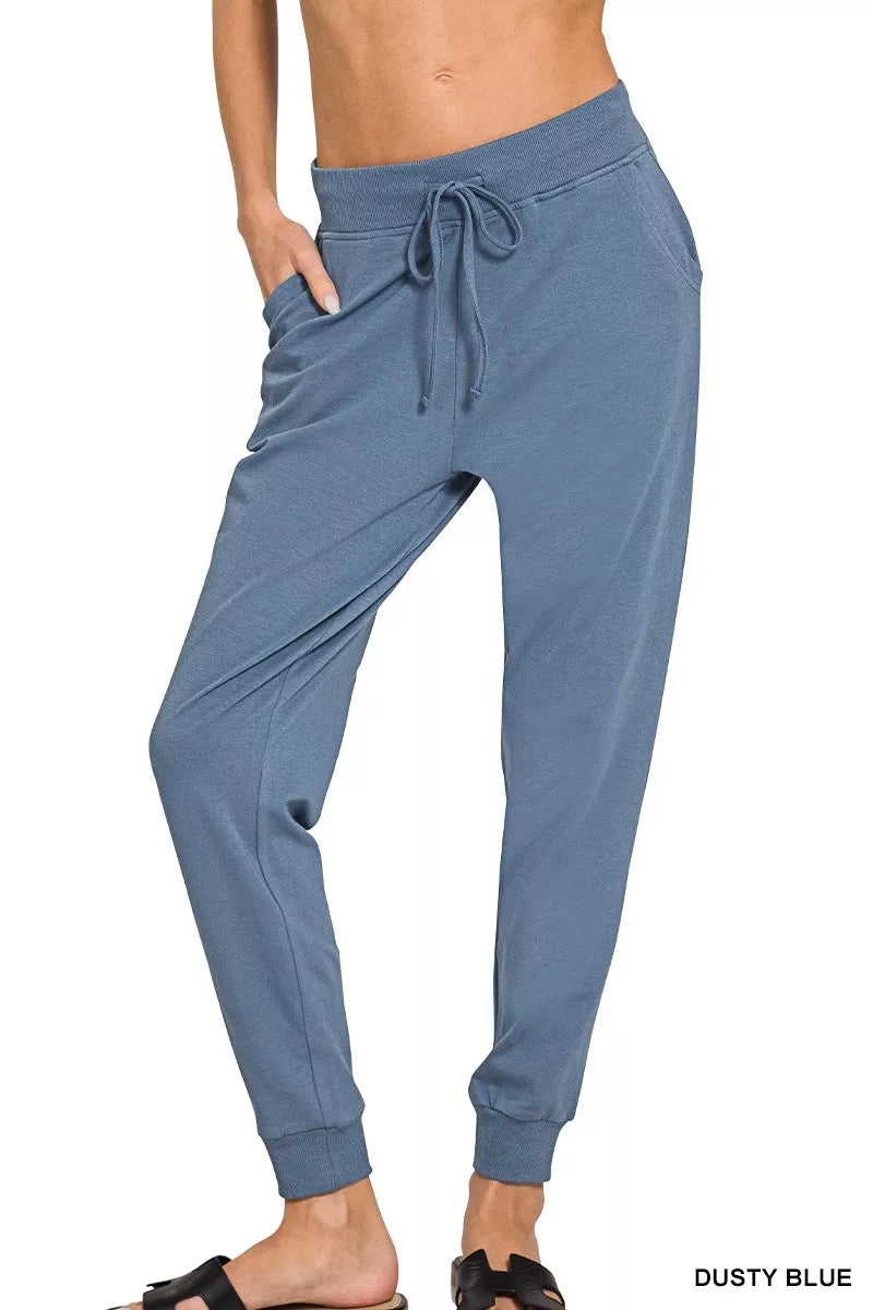 Southern Shores Drawstring Cotton Joggers with Pockets