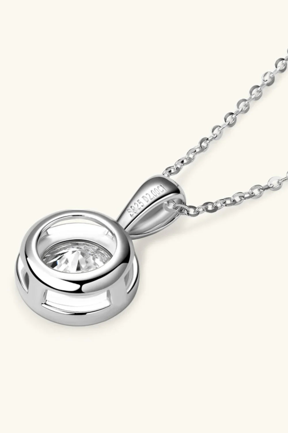 2 Carat Moissanite Necklace In Sterling Silver Chain - Southern Shores Clothing