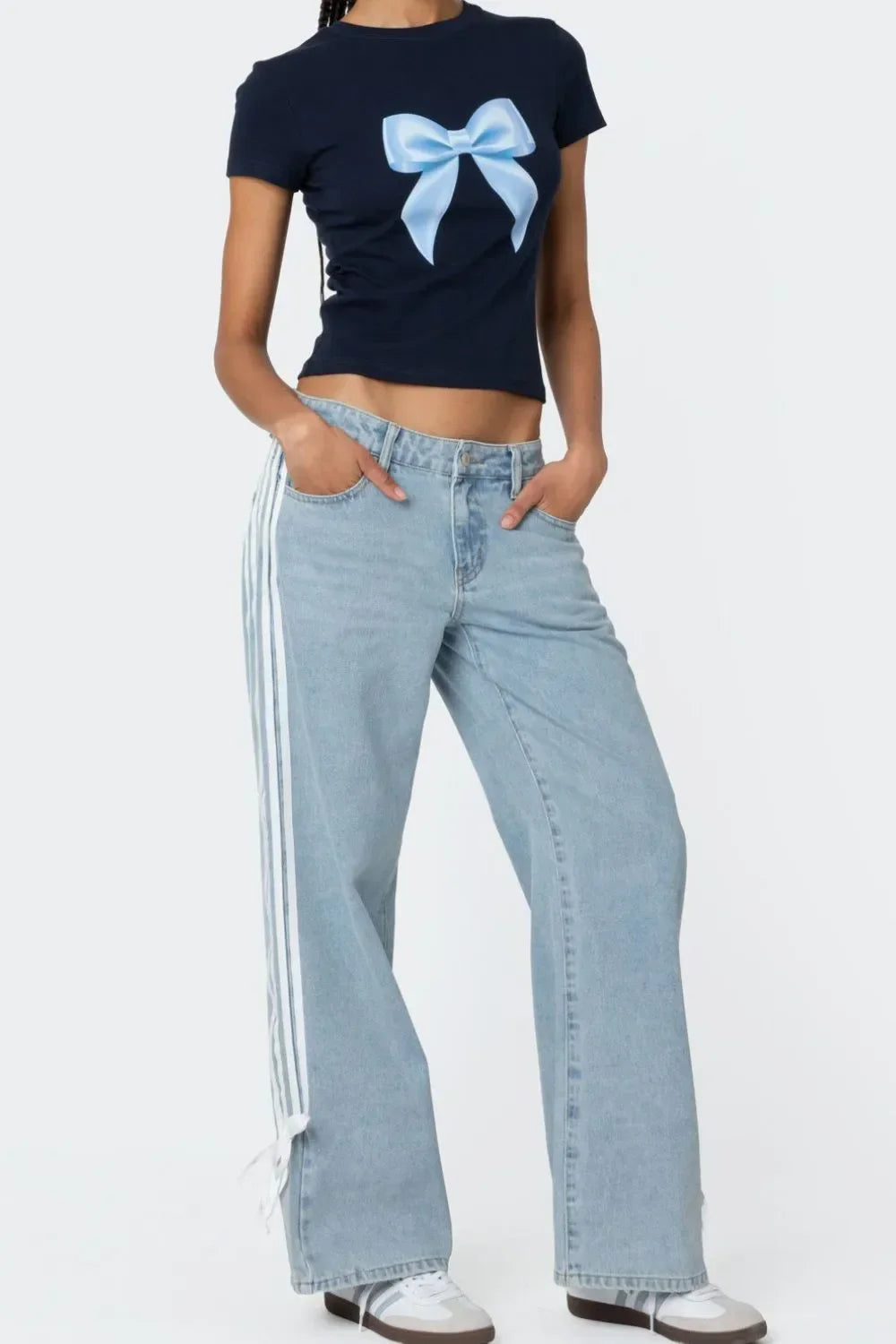 Ocean Breeze Side Striped Loose Fit Denim Jeans - Southern Shores Clothing