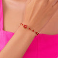 18K Gold-Plated Rhinestone Flower Bracelet - Southern Shores Clothing