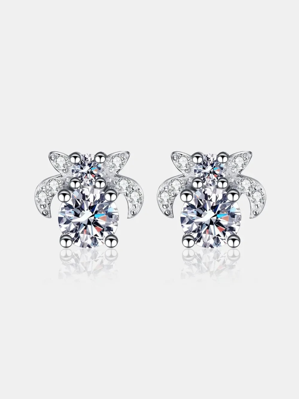 1 Carat Moissanite Sterling Silver Stud Earrings - Southern Shores Clothing