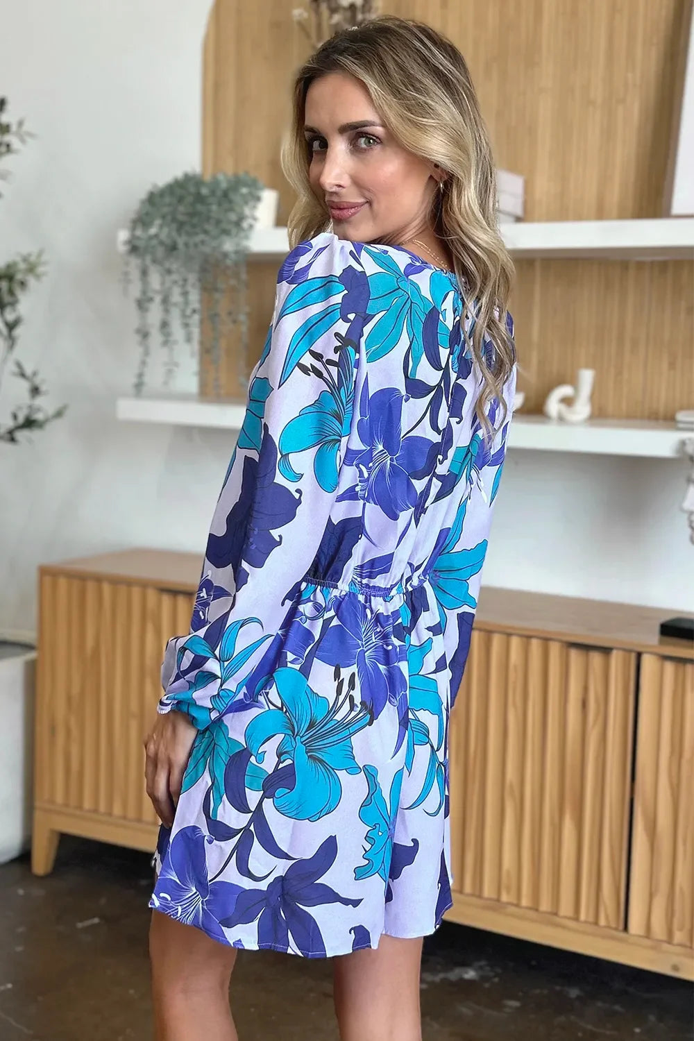 Floral Print Long Sleeve Romper With Pockets - Southern Shores Clothing