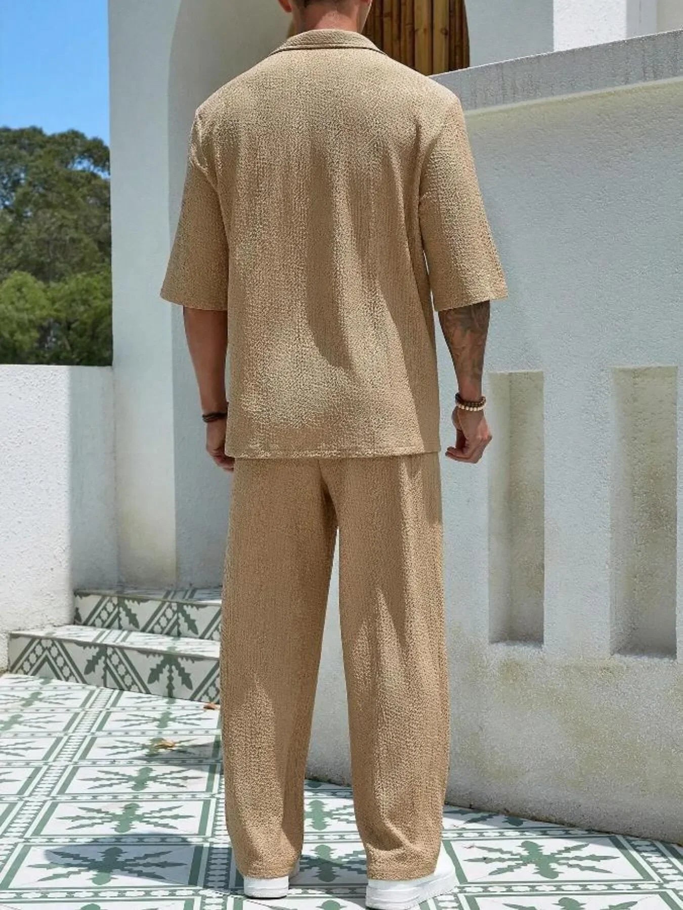 Men's Plus Size Half Sleeve Top and Pants Set - Southern Shores Clothing