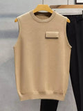Casual Plus Size Knit Vest With Front Pocket - Southern Shores Clothing