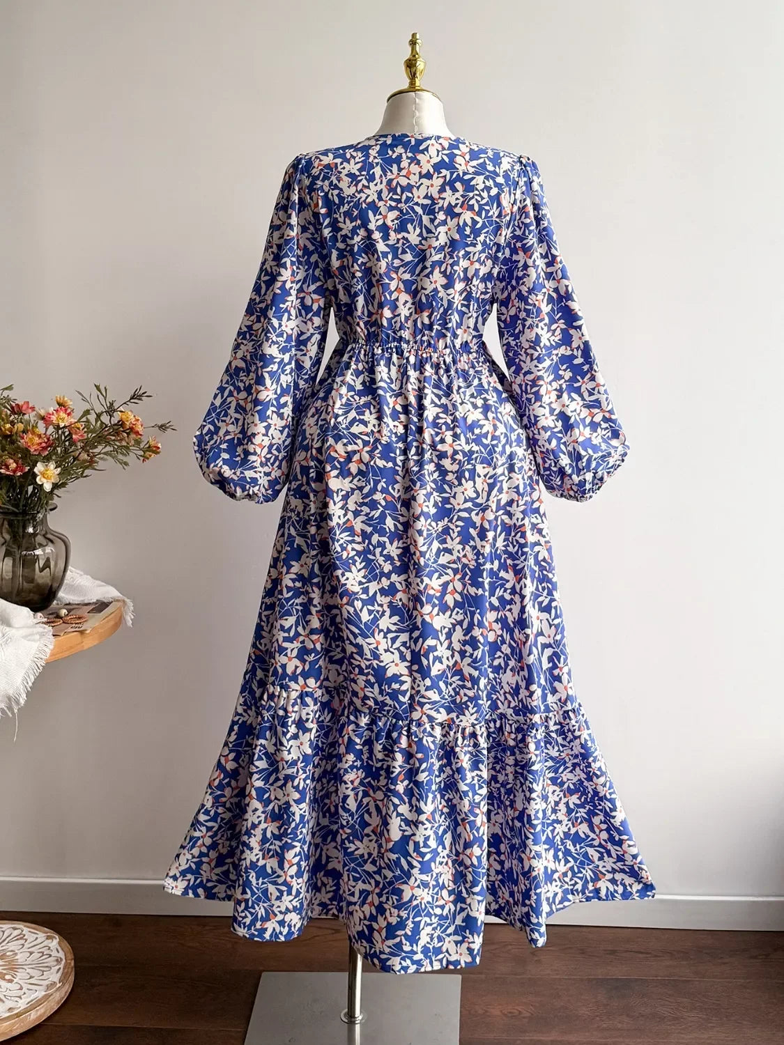 Plus Size Floral Print V Neck Maxi Dress - Southern Shores Clothing