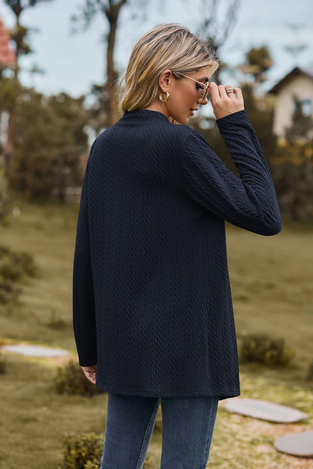 Open Front Long Sleeve Cardigan Casual Knit - Southern Shores Clothing