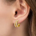 Moissanite Sterling Silver C-Hoop Earrings - Southern Shores Clothing
