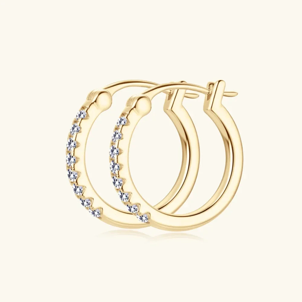 Sterling Silver Moissanite Huggie Earrings - Southern Shores Clothing