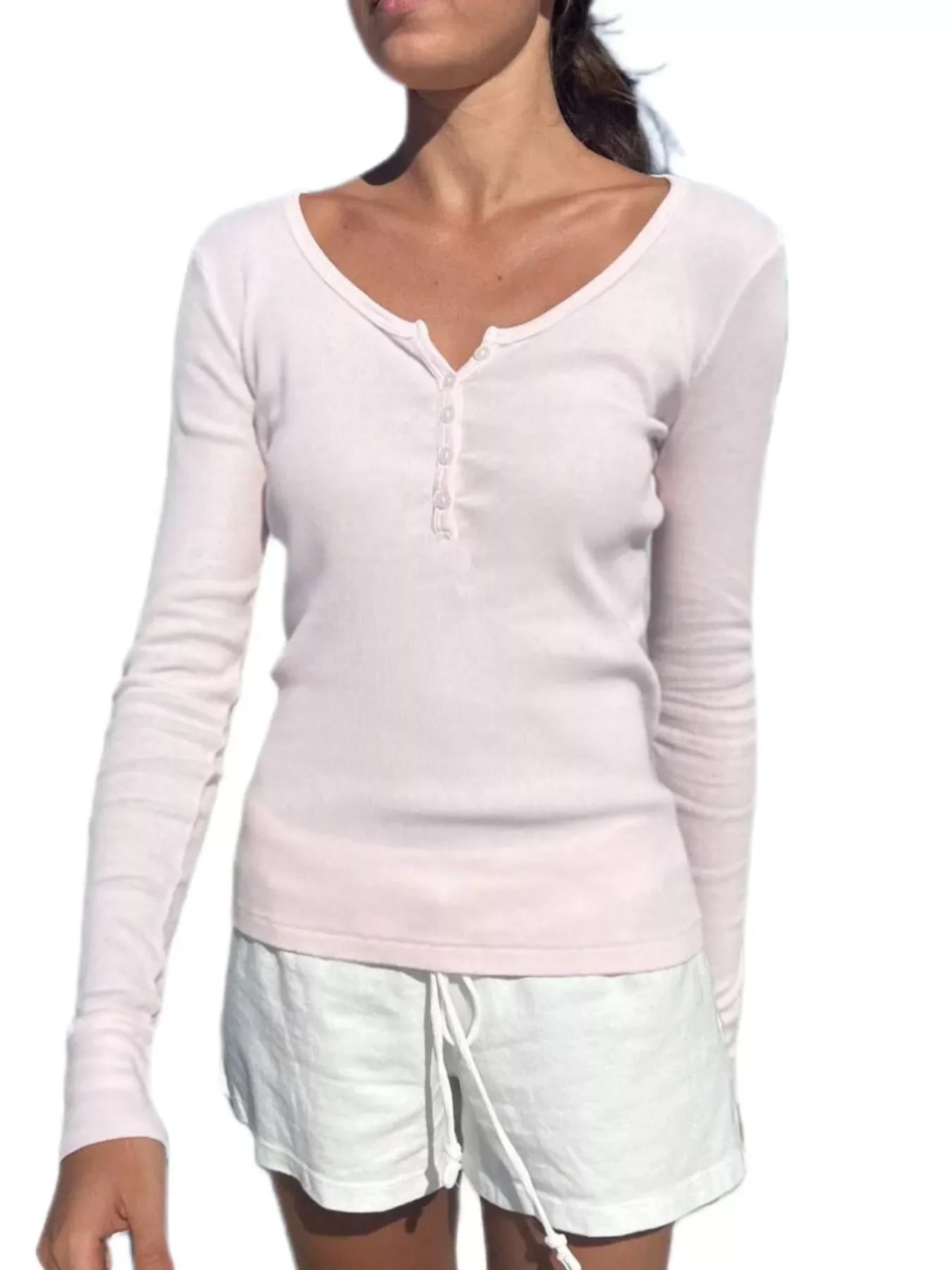 Striped Long Sleeve Henley T-Shirt - Southern Shores Clothing