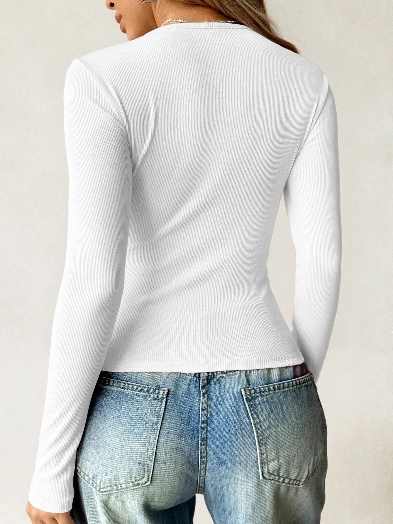 Ribbed Knit Long Sleeve T-Shirt - Southern Shores Clothing