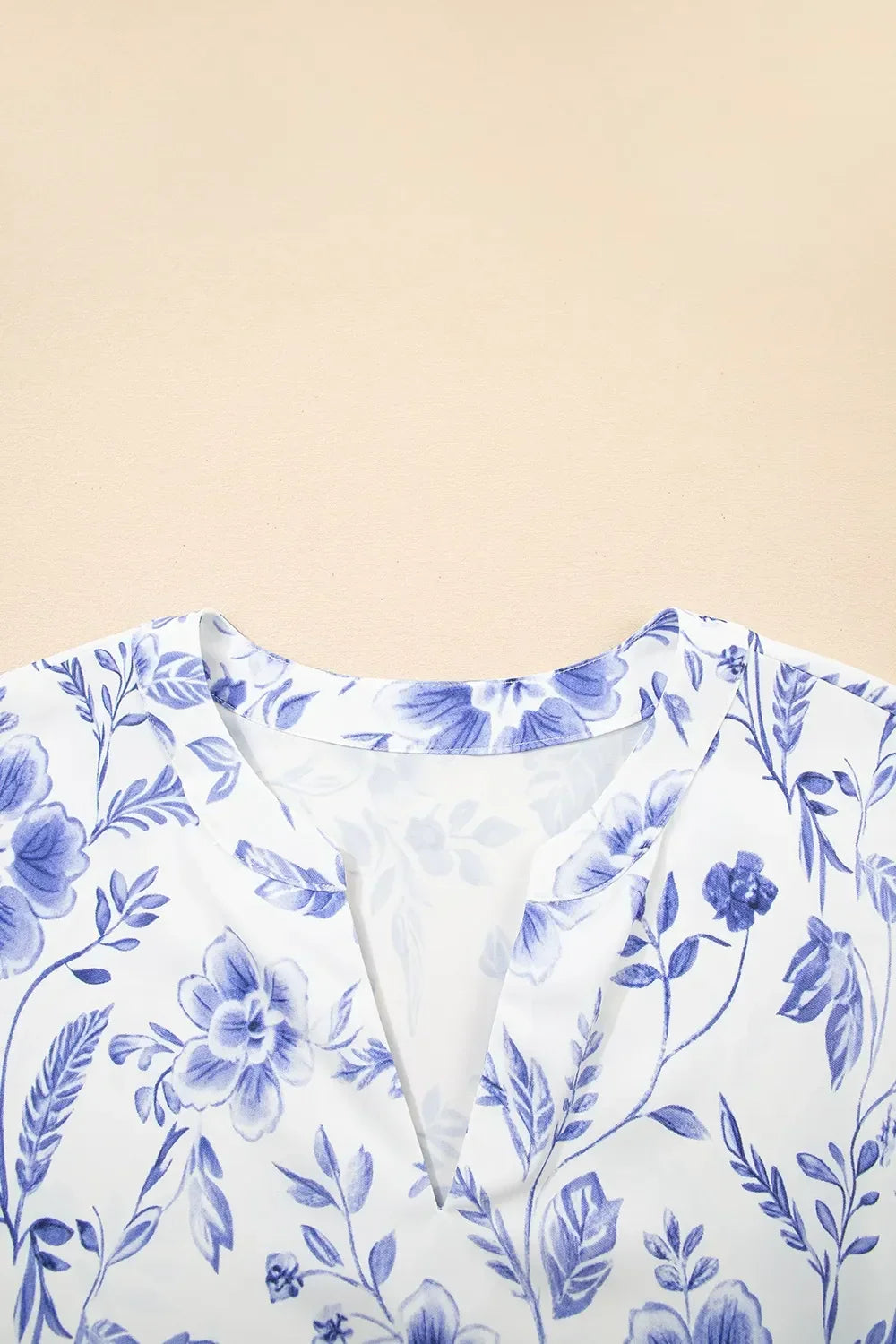 Floral Print Ricrac Trim Short Sleeve Blouse - Southern Shores Clothing