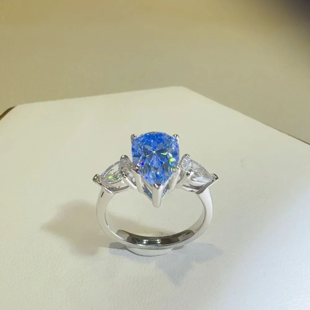 2 Carat Moissanite Teardrop Ring Sterling Silver - Southern Shores Clothing