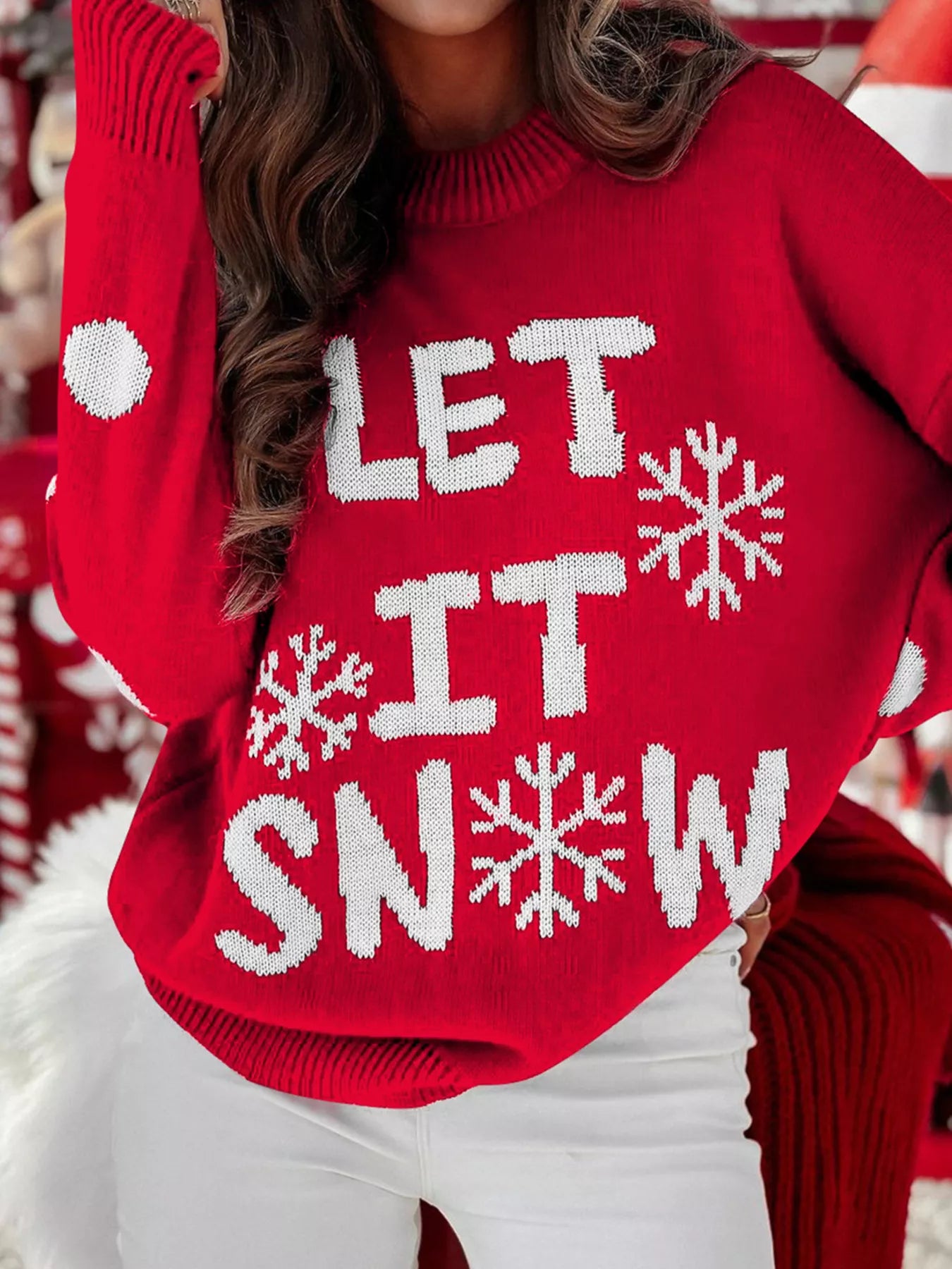 Southern Shores Let It Snow Christmas Loose Sweater