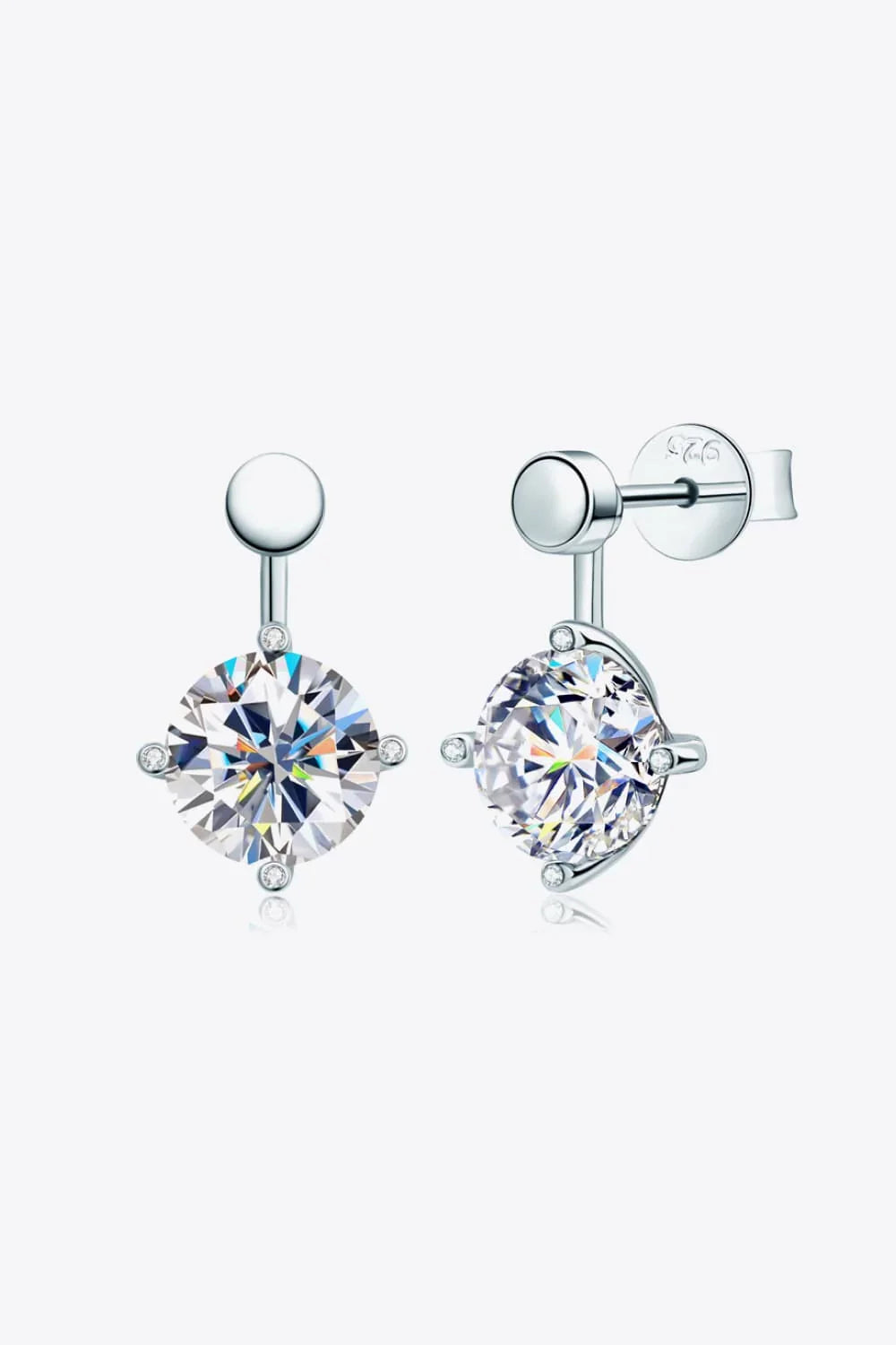 Minimalist 4 Carat Moissanite Drop Earrings Lightweight - Southern Shores Clothing