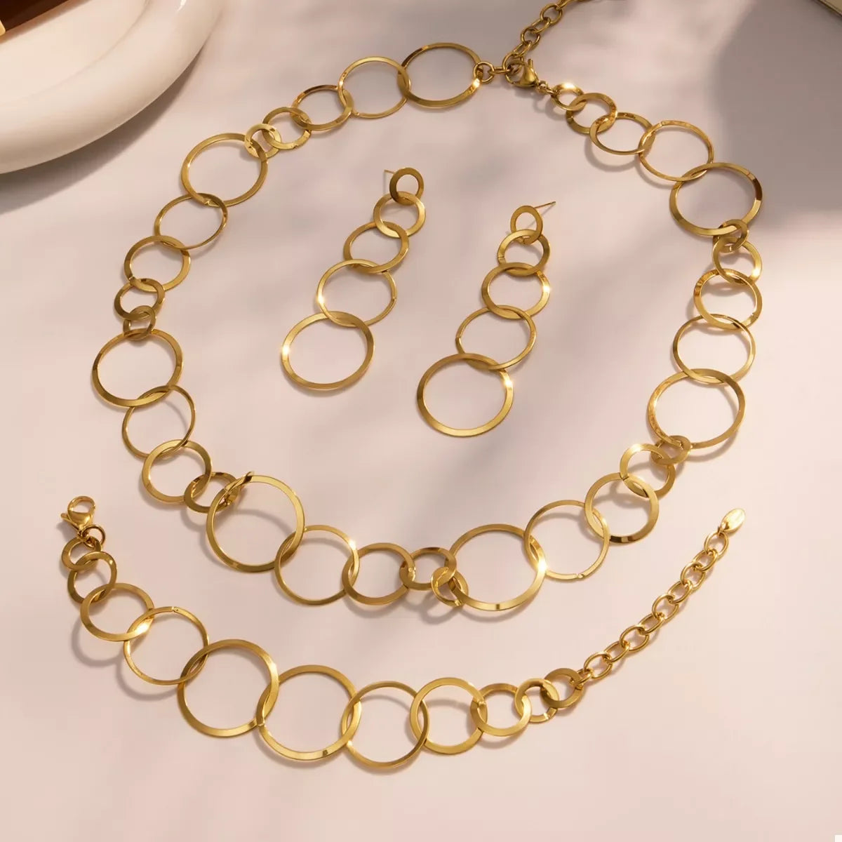 18K Gold-Plated Chain Link Statement Necklace - Southern Shores Clothing