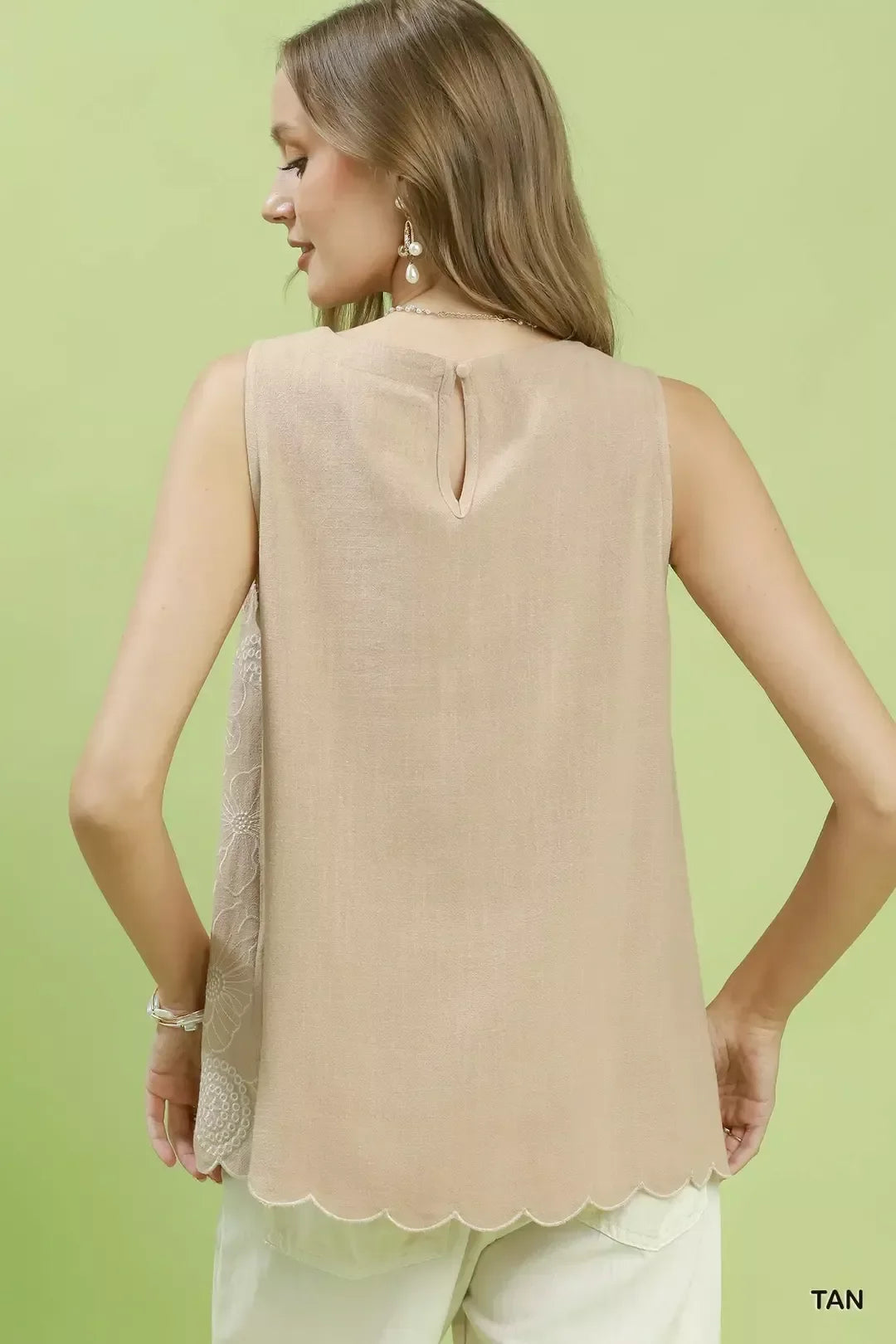 Floral Embroidered Sleeveless Tank Top With Boho Charm Accent - Southern Shores Clothing