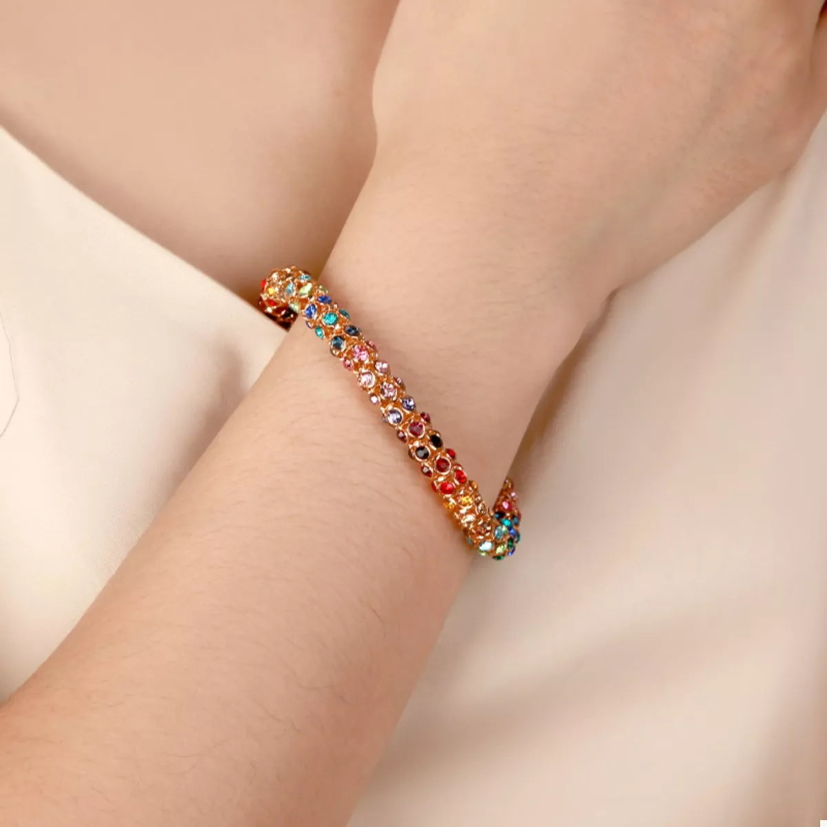 Southern Shores Multi-Colored Crystal Bracelet with 18K Gold Plating