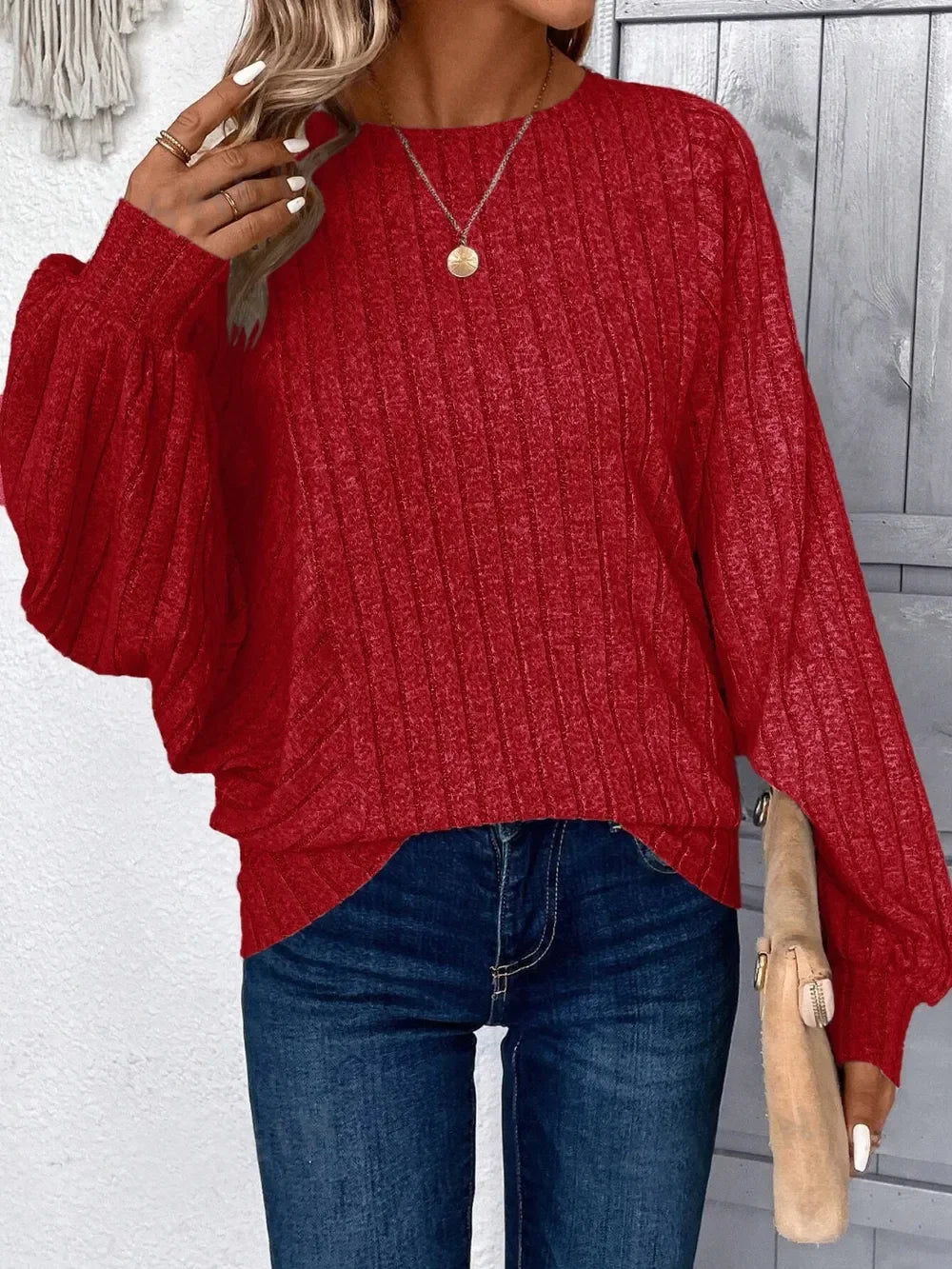 Plus Size Batwing Sleeve Round Neck T Shirt With Stretch - Southern Shores Clothing