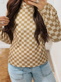 Check Pattern Turtleneck Slim Long Sleeve Tee - Southern Shores Clothing