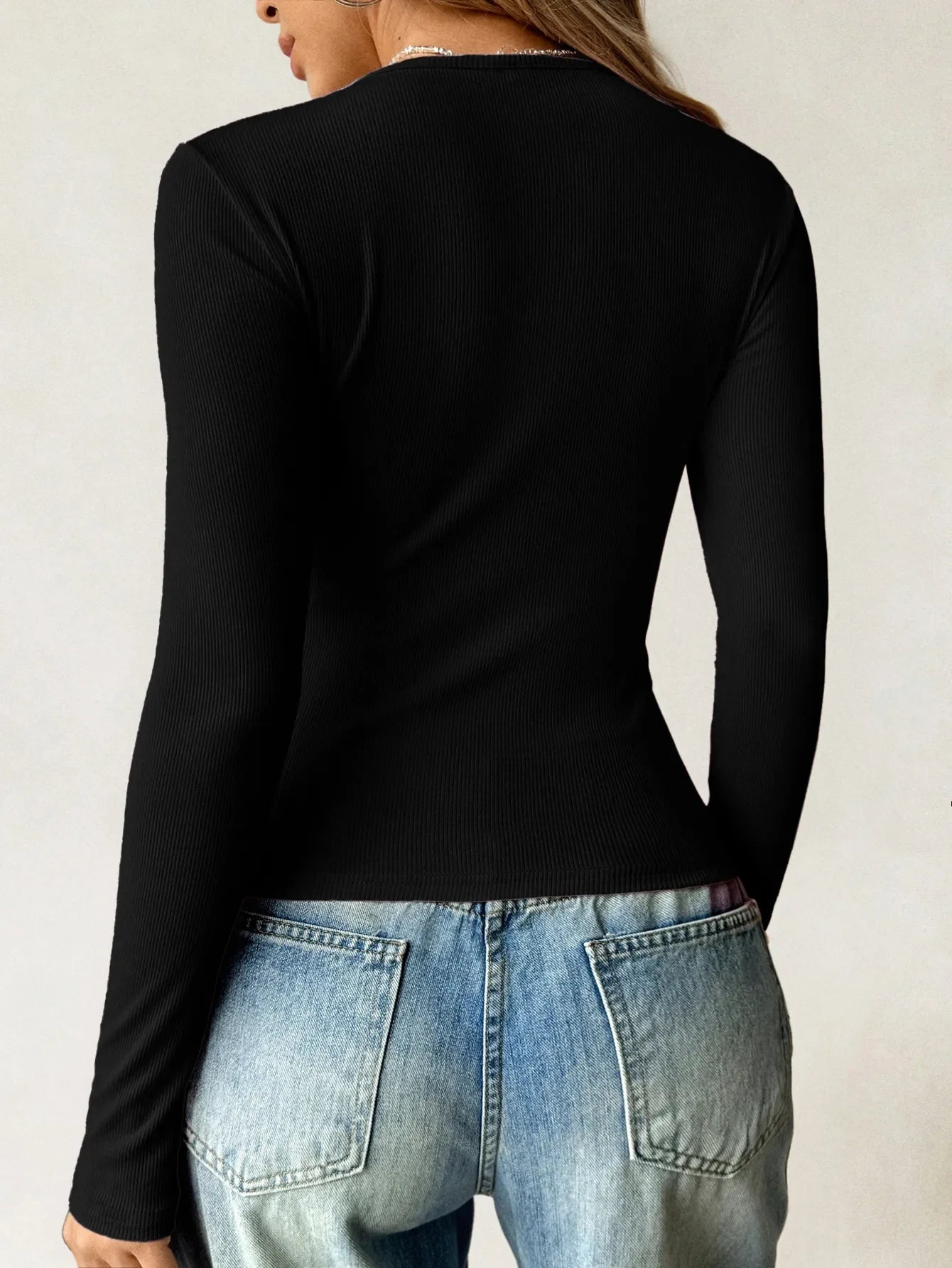Ribbed Knit Long Sleeve T-Shirt - Southern Shores Clothing