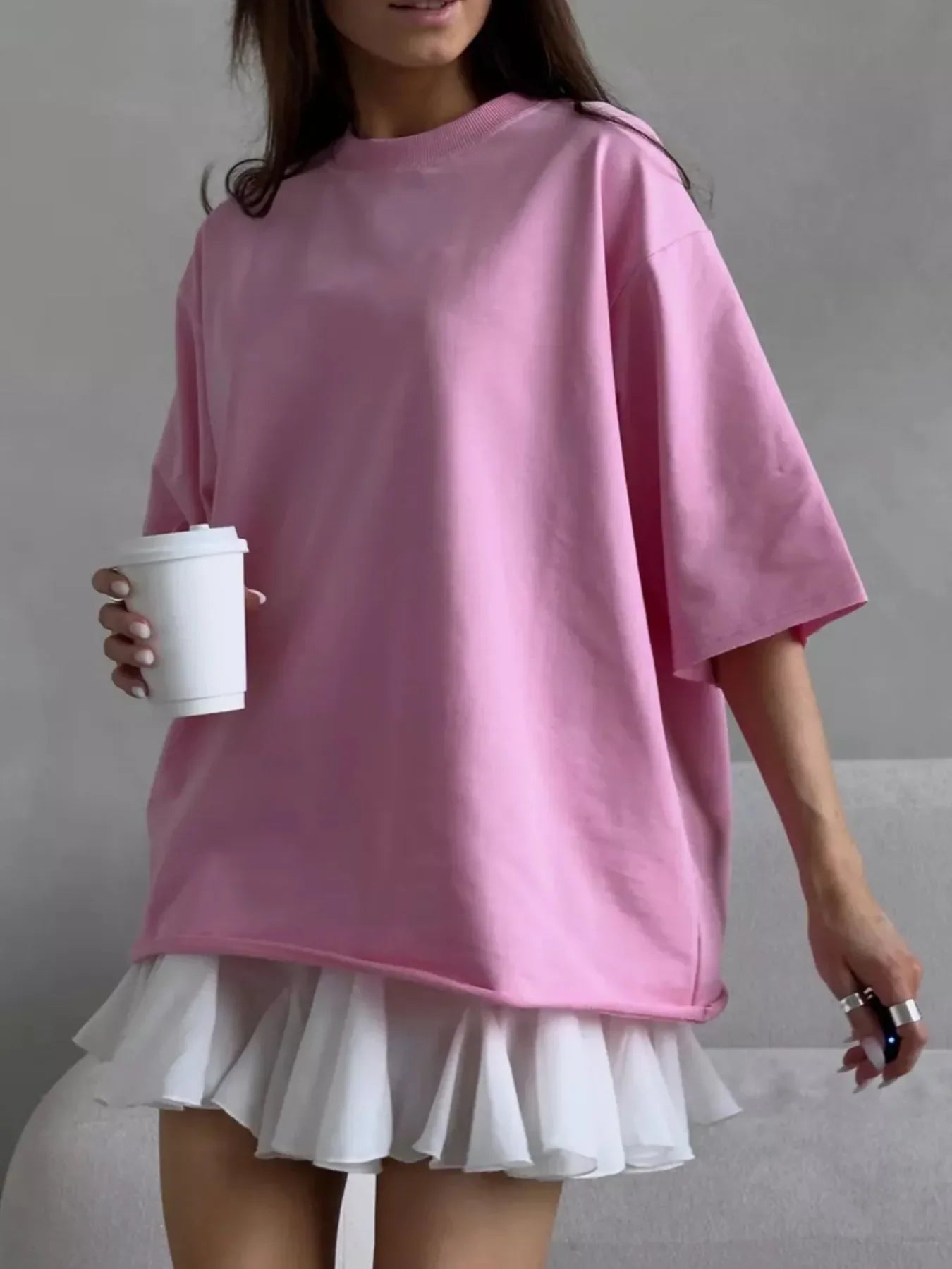 Oversized Round Neck Half Sleeve T Shirt With Relaxed Fit - Southern Shores Clothing