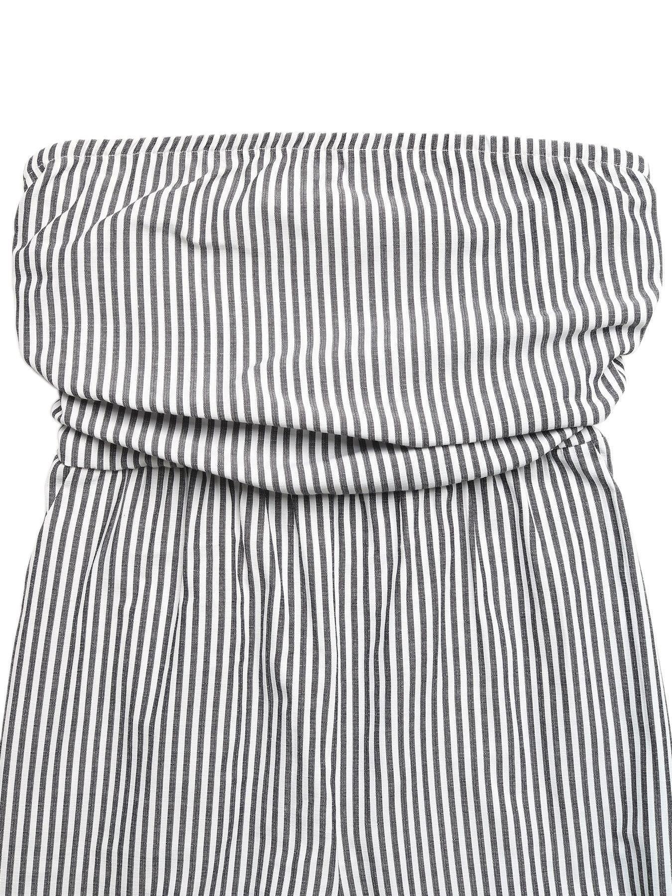 Striped Strapless Wide Leg Jumpsuit With Pockets - Southern Shores Clothing