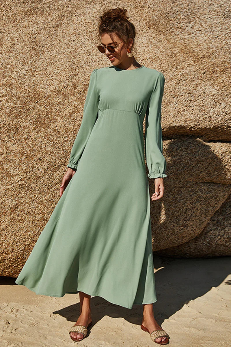 Puff Sleeve Flounce Floral Midi Dress, Relaxed Fit - Southern Shores Clothing