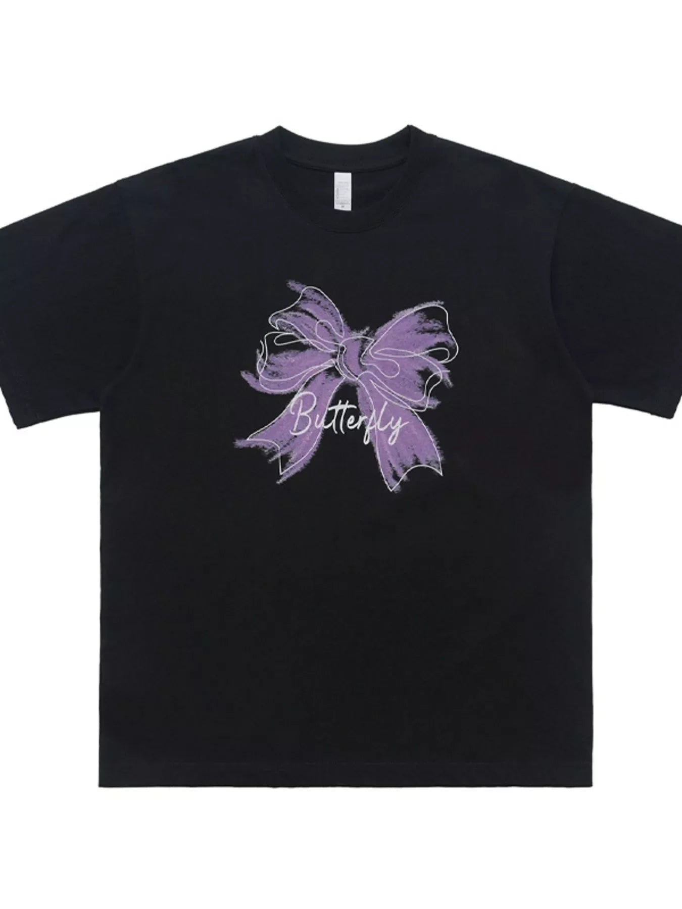 Butterfly Round Neck Short Sleeve T Shirt - Southern Shores Clothing
