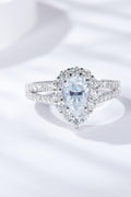 One Carat Moissanite Teardrop Split Shank Ring - Southern Shores Clothing