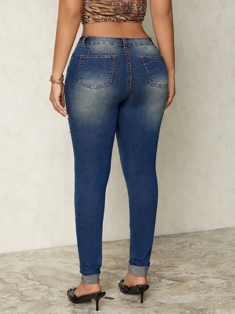 Coastal Distressed Skinny Denim Jeans With Pockets - Southern Shores Clothing