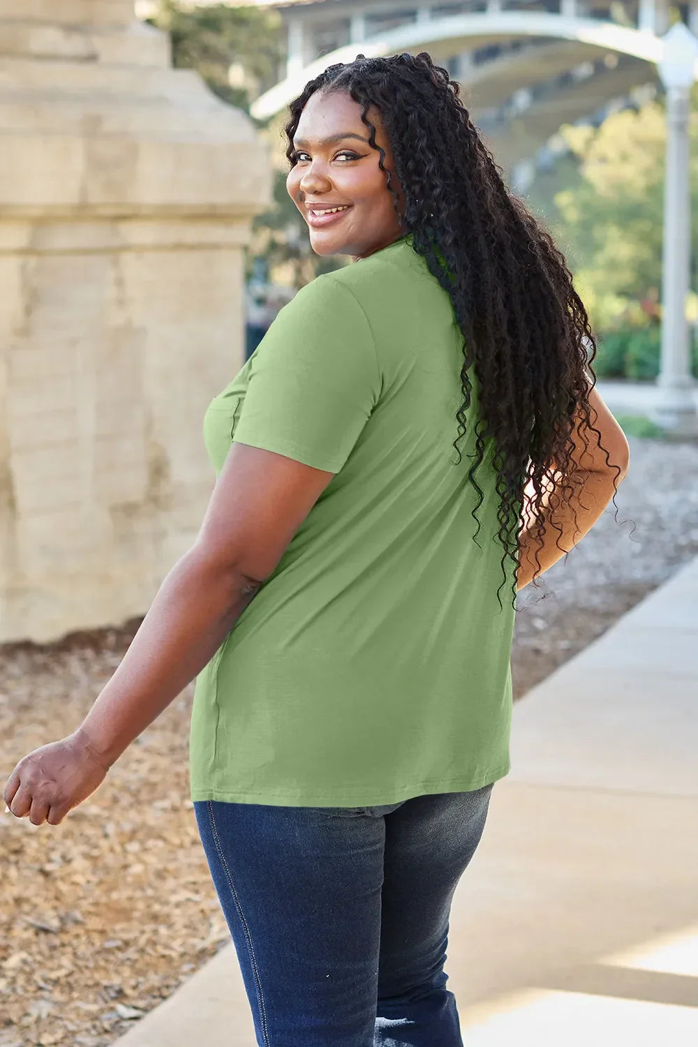 Basic Bae Bamboo Full Size V-Neck Short Sleeve T-Shirt - Southern Shores Clothing