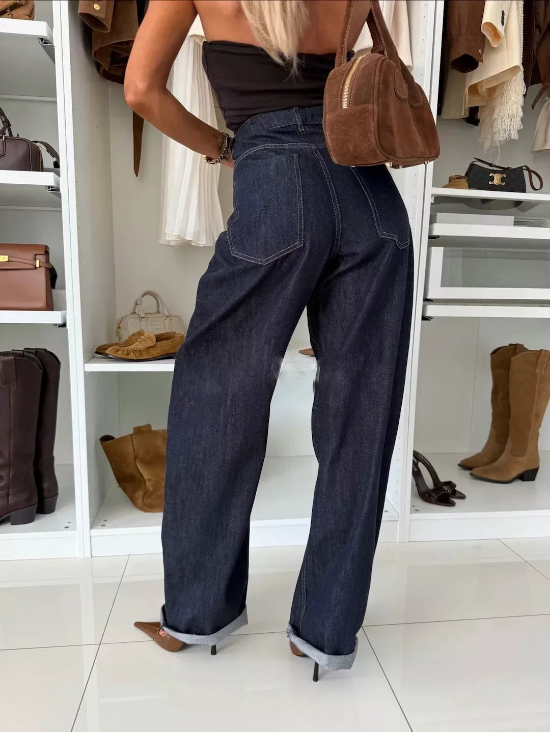 Nautical Inspired High-Waisted Wide-Leg Jeans - Southern Shores Clothing