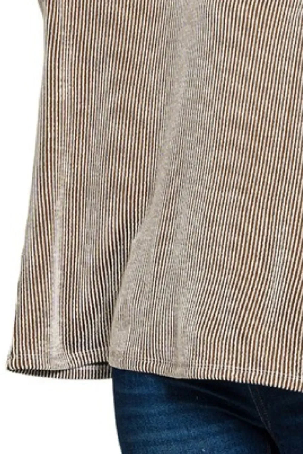 Striped Cotton Blend Oversized Short Sleeve Top - Southern Shores Clothing