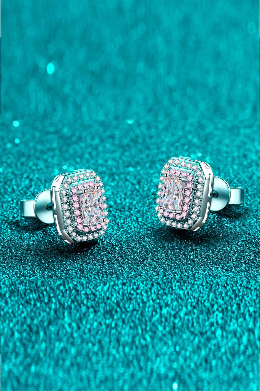 1 Carat Moissanite Zircon Geometric Stud Earrings - Southern Shores Clothing