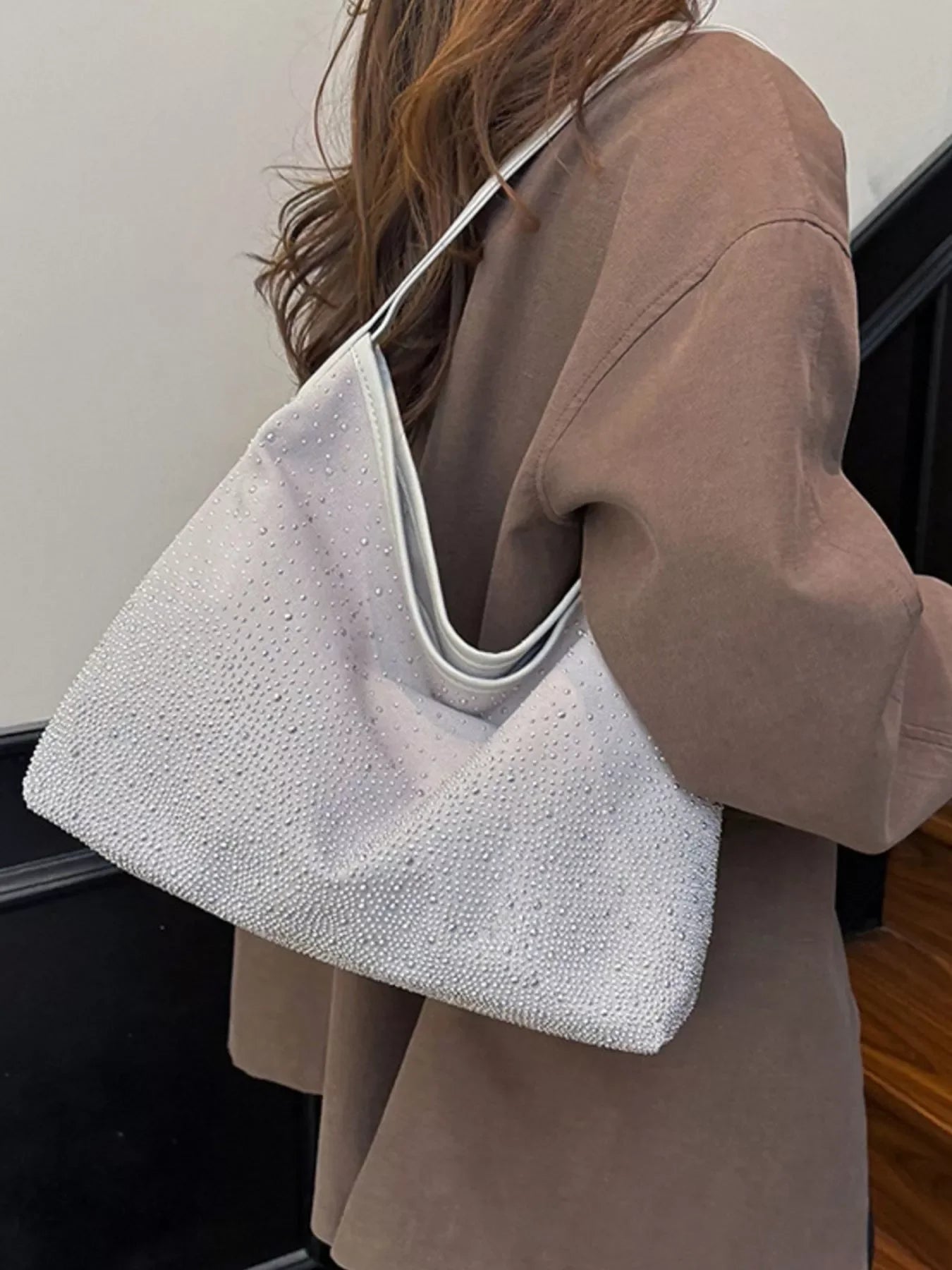 Evening Sparkling Rhinestone Hobo Shoulder Bag - Southern Shores Clothing