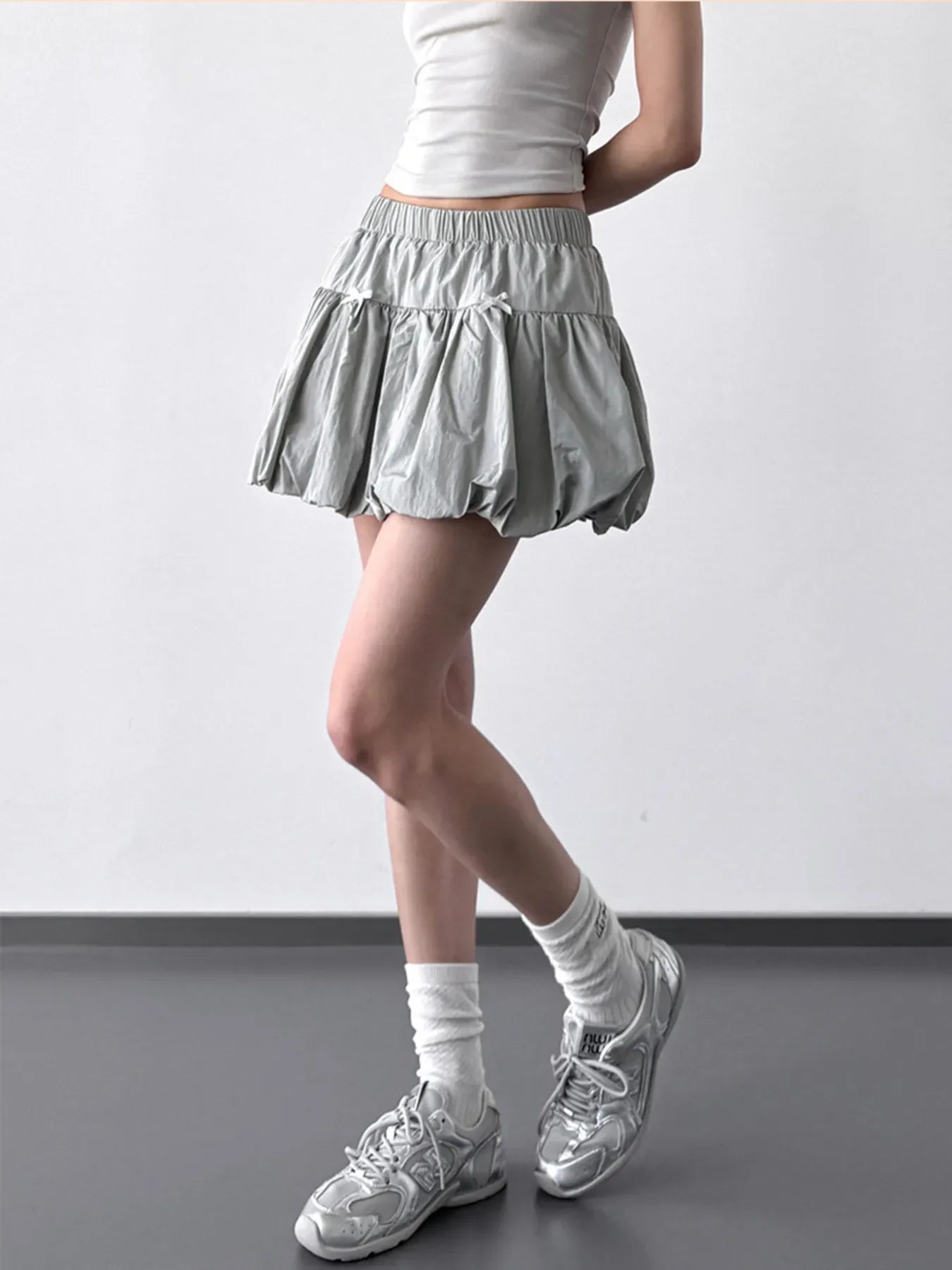 Bubble Hem Elastic Waist Mini Skirt Lightweight - Southern Shores Clothing