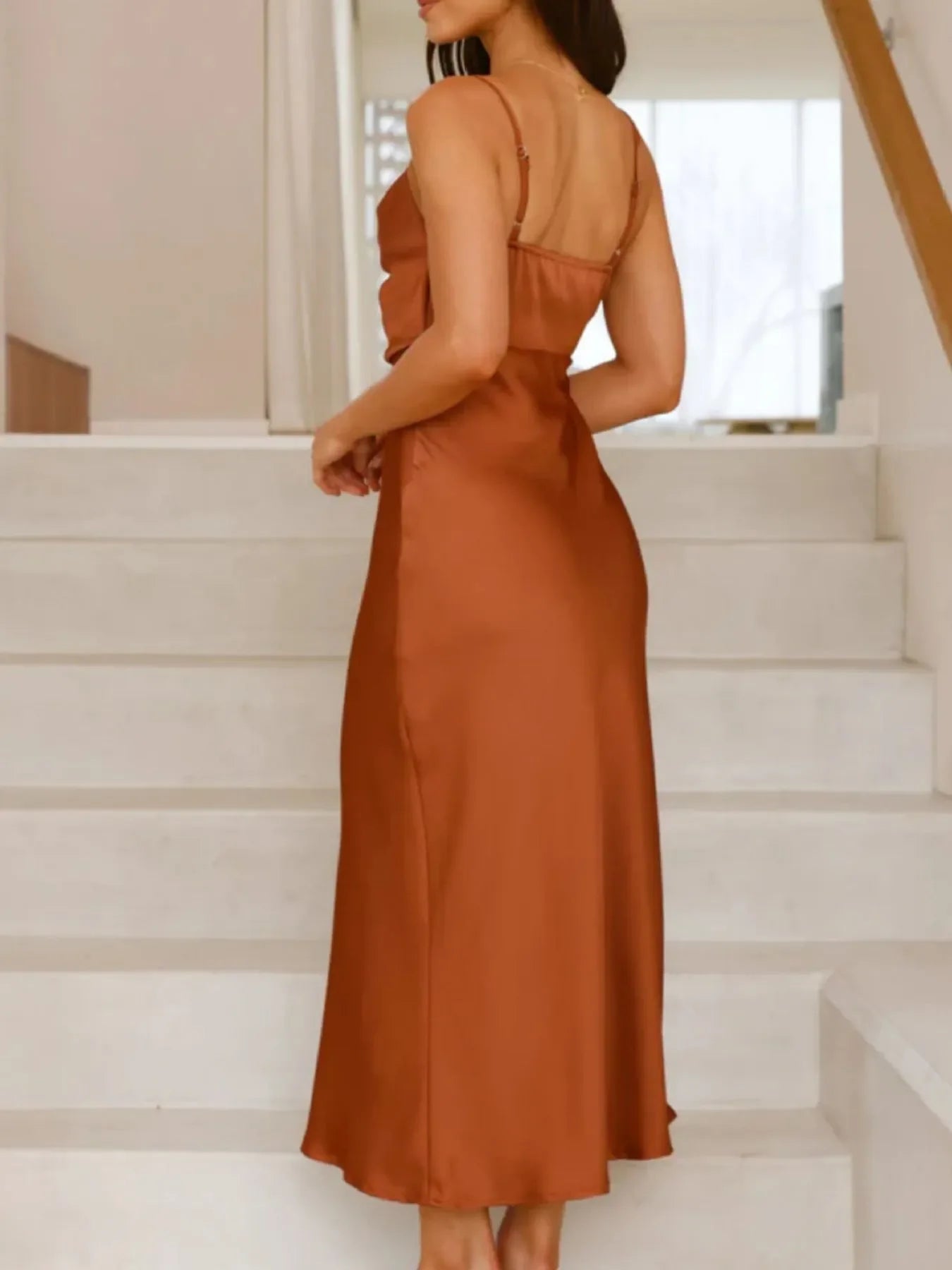 Satin Asymmetrical Magnolia Midi Dress Shimmering Evening - Southern Shores Clothing