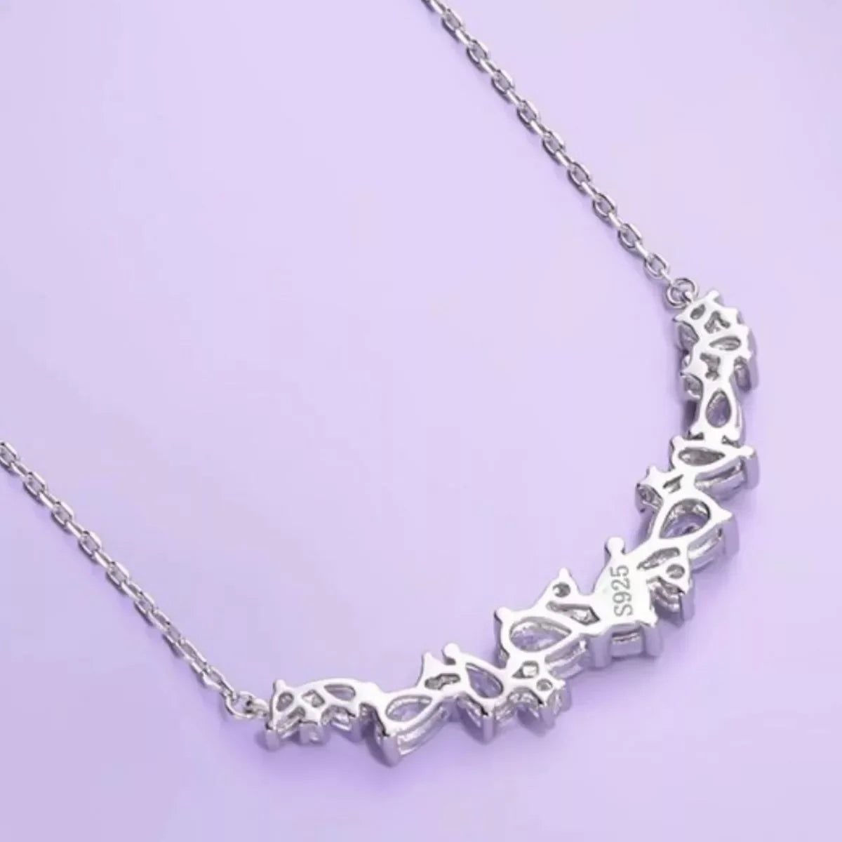 Elegant Sterling Silver Zircon Necklace With Sparkling Stones - Southern Shores Clothing