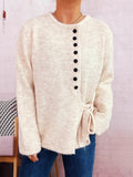Lightweight Button Front Side-Tie Breezy Sweater - Southern Shores Clothing