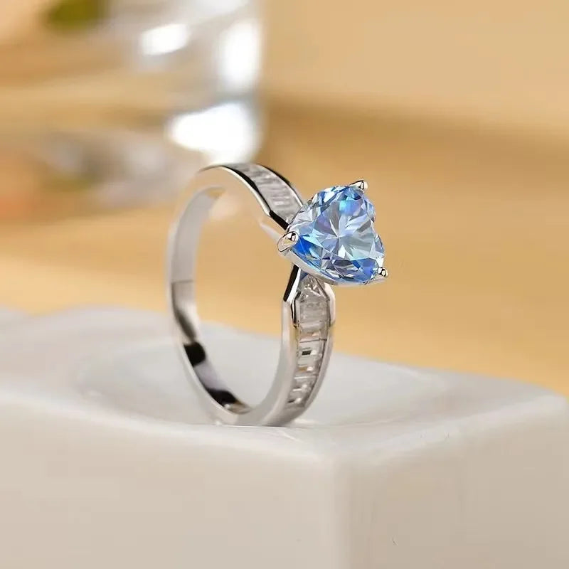 2 Carat Moissanite Sterling Silver Ring Coastal Sparkle - Southern Shores Clothing