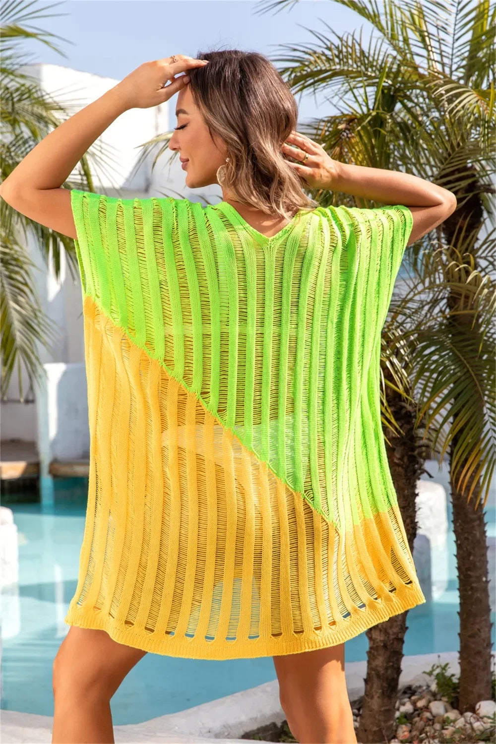 Angel Wings Block V-Neck Cover Up One Size - Southern Shores Clothing